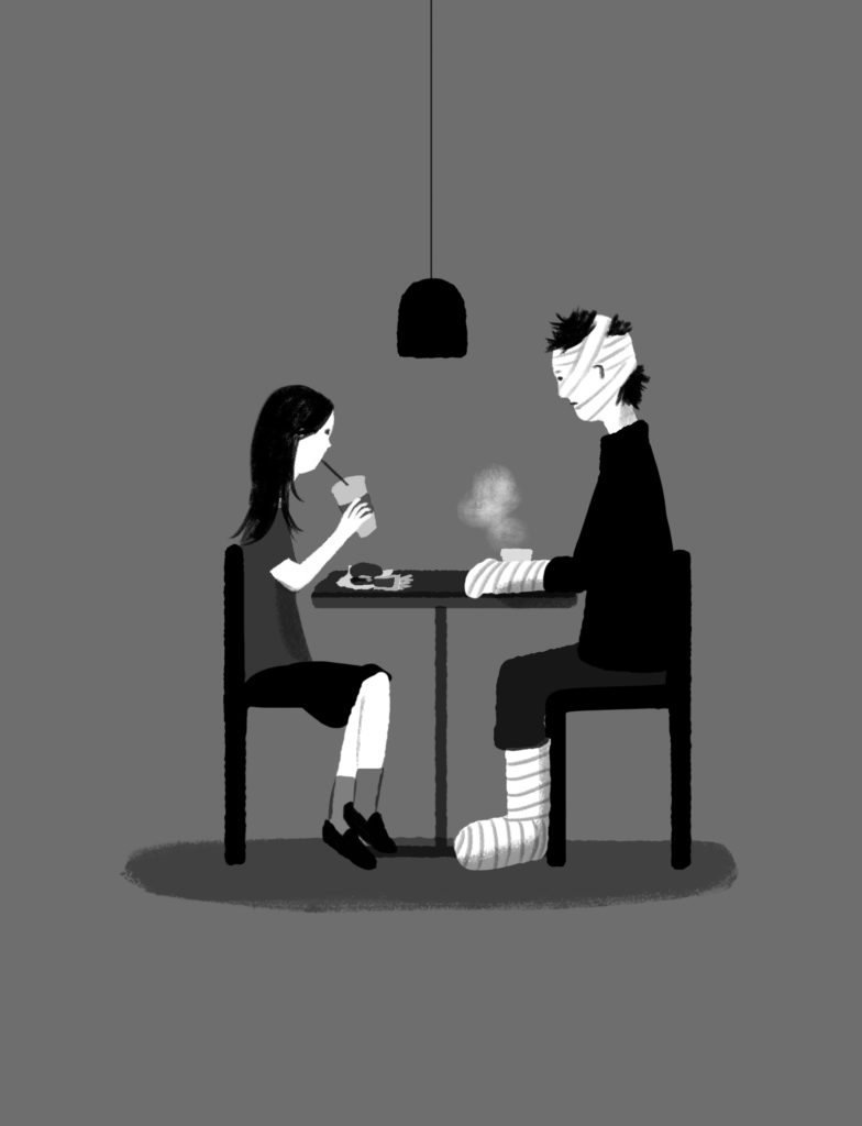 少女と包帯の男