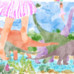 水彩恐竜