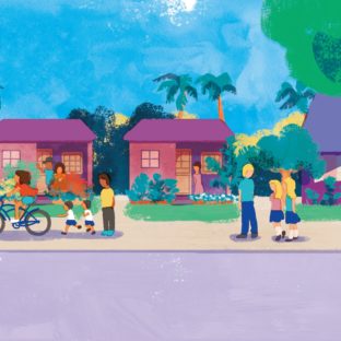 「スアレス一家は、今日もにぎやか」装画イラストレーション