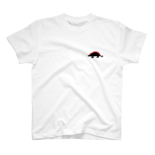 非公開: 黒✖️赤「pointステゴサウルス」恐竜Tシャツ