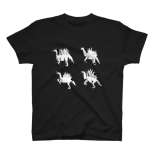 Blackスピノサウルス恐竜Tシャツとトートバッグ