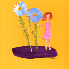 花と少女の切り絵とイラストを描くモチベーションの話