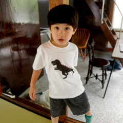 新作|黒×赤ティラノサウルス恐竜Tシャツ