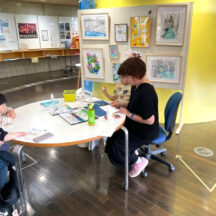 茨城県潮来市立図書館での似顔絵描きイベント